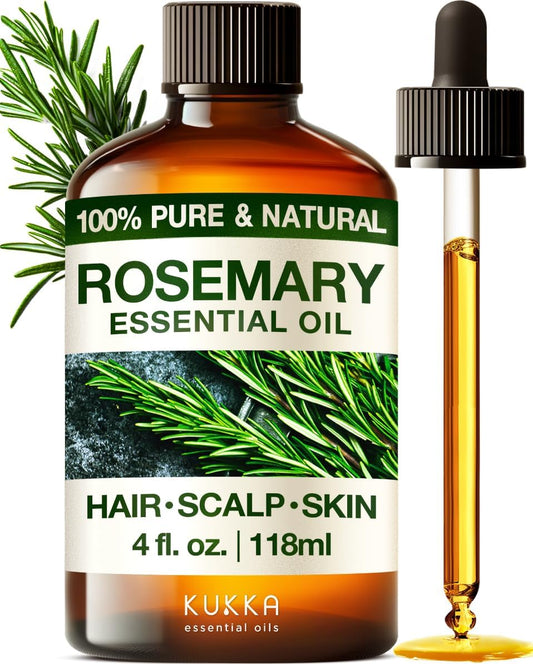 100% Pure & Natural Rosemary Oil for Hair, Skin, Aromatherapy & DIY Soap Making (4 Fl Oz / 118 Ml)