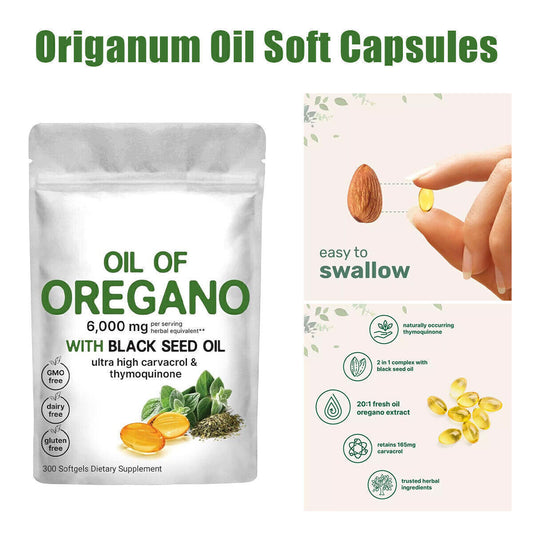 Ingredients Oil of Oregano 300 Softgels Formulated with Black Seed Oil Strength