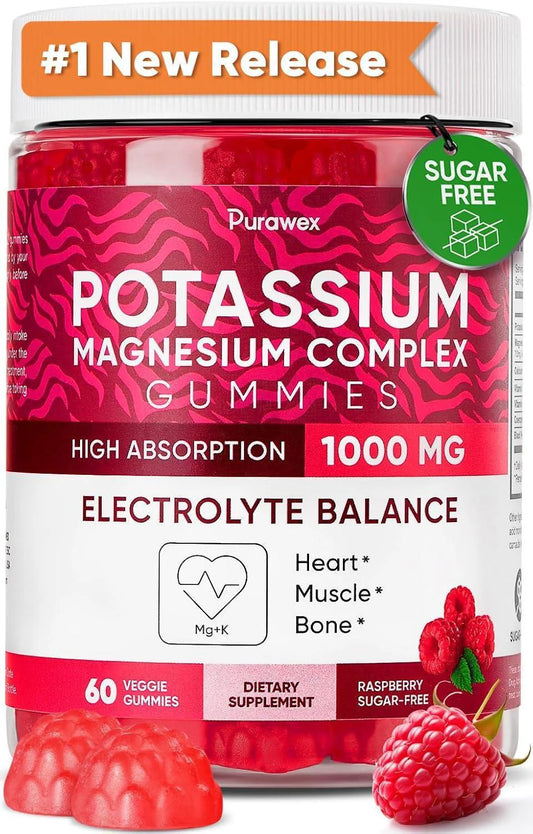 Potassium Magnesium Complex Gummies for Women and Men High Absorption Potassium